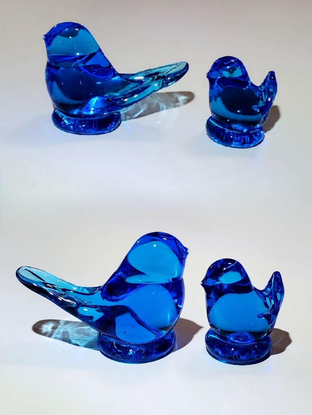 1990 Bluebirds Of Happiness Glass Art Sculptures by Leo Ward - Picture 8 of 12